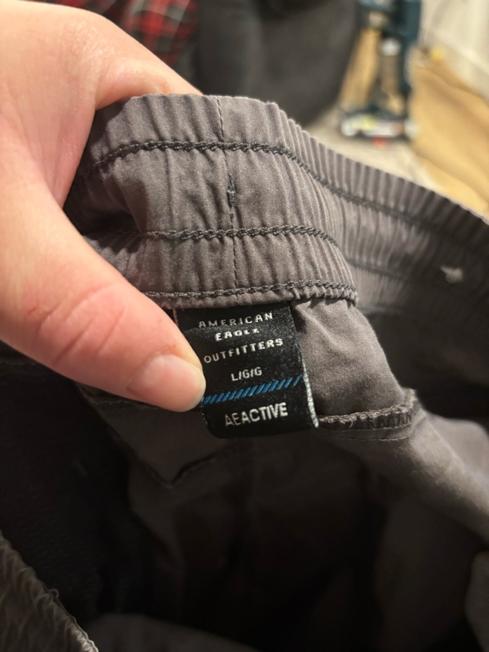 Men's American Eagle Gray Drawstring Jogger Pants - Picture 2 of 3